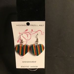 Heart wood earrings